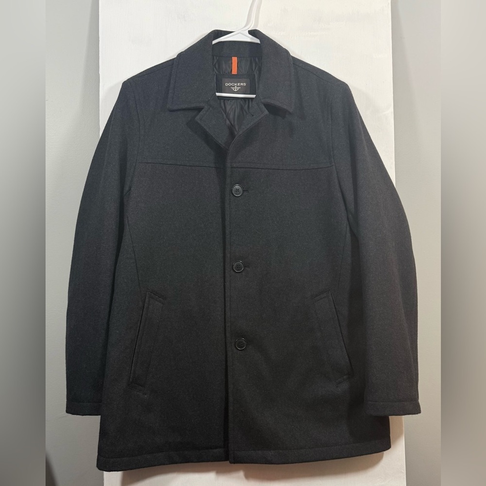 Dockers Men's Dark Charcoal Wool Blend Jacket - Picture 2 of 10